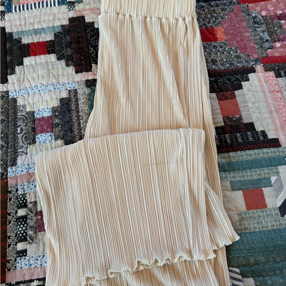 Fashion Nova If It Plisse You Pant Set in Champagne - Picture 5 of 7